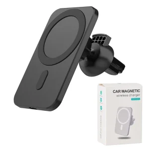 15W Qi MagSafe Magnetic Car Mount Holder Wireless Air Vent Fast Charging For iPhone 15 14 13 12 11 Pro Max Mini (Black)
