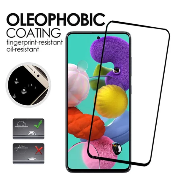 [2 Pack] Samsung Galaxy A Series Full Coverage Tempered Glass Screen Protector Film Guard (Black) - Image 5