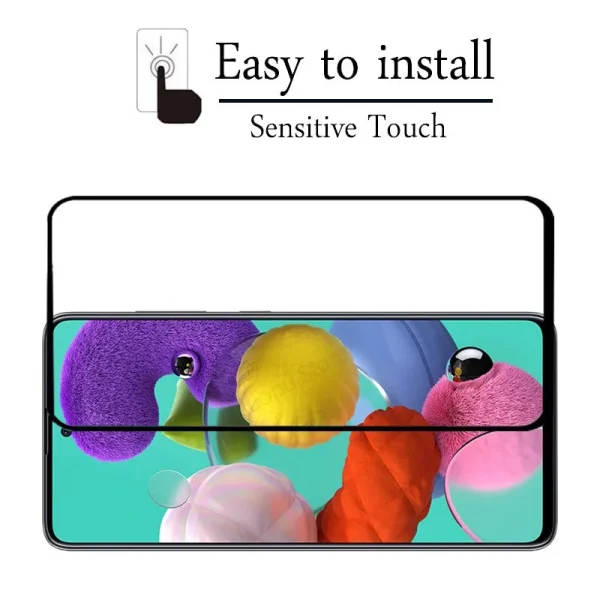 [2 Pack] Samsung Galaxy A Series Full Coverage Tempered Glass Screen Protector Film Guard (Black) - Image 2