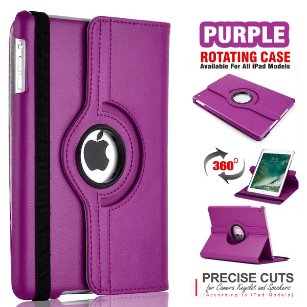 360 Degree Rotating Stand Flip Leather Case Cover for All Apple iPad Models - Image 5