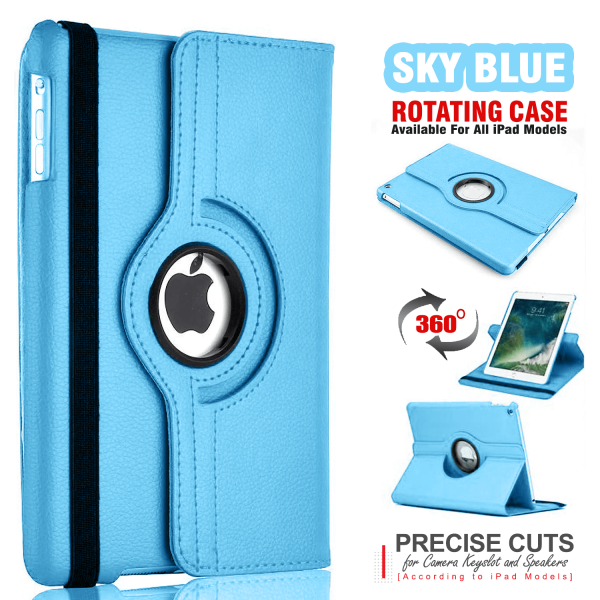 360 Degree Rotating Stand Flip Leather Case Cover for All Apple iPad Models - Image 3