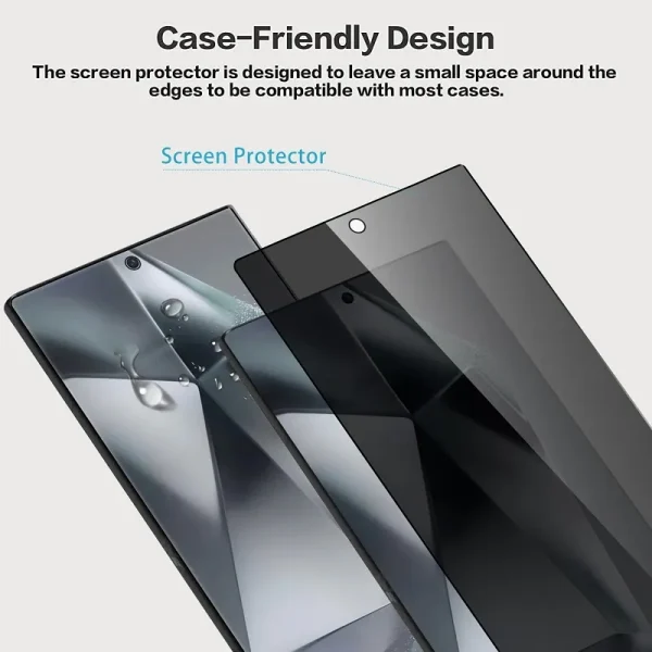 [2 Pack] For Samsung Galaxy S23 S20 FE S24 S25 Plus Ultra Full Privacy Tempered Glass Screen Protector - Image 3