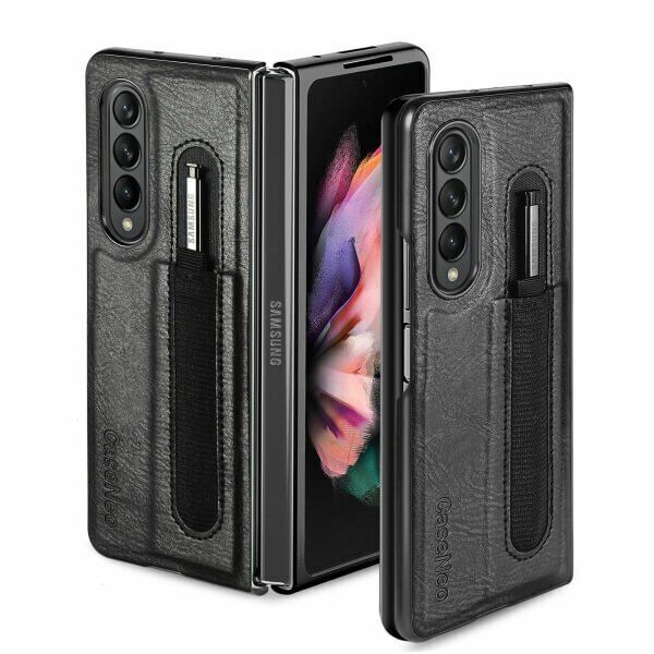 For Samsung Galaxy Z Fold 5 5G Phone Case with S Pen Holder, PU Leather Protective Case - Image 3