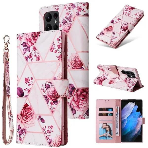 Marble Wallet Case For Samsung Galaxy S Series Card Holder Leather Flip Cover - Image 2