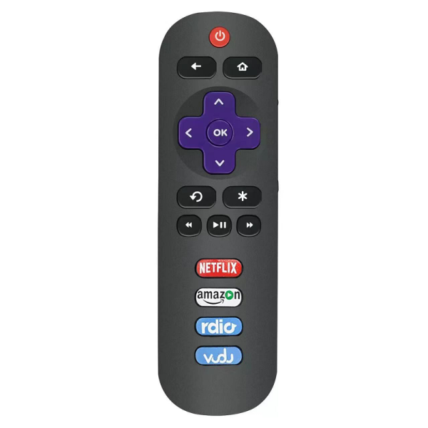 New RC280 ROKU TV Replaced Remote Control For TCL With NetflixAmazonRdioVudu Buttons – Black