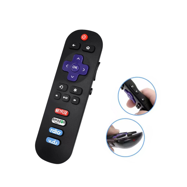 New RC280 ROKU TV Replaced Remote Control For TCL With NetflixAmazonRdioVudu Buttons – Black