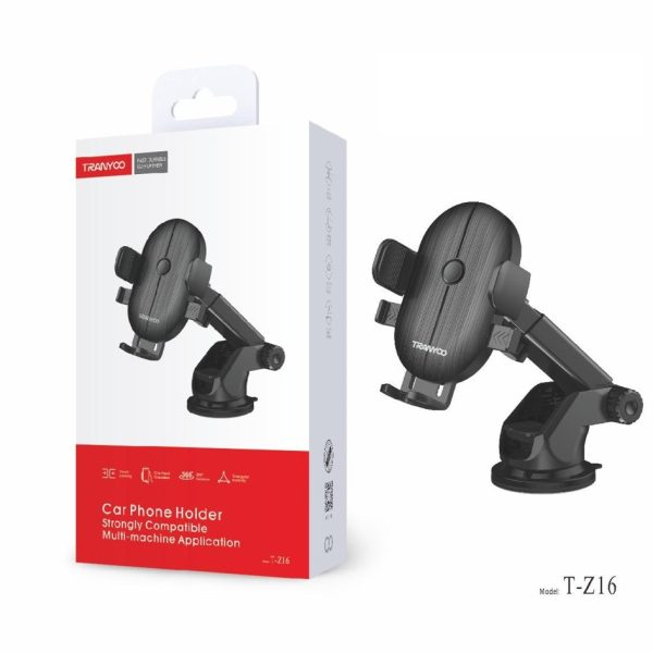 TRANYOO T-Z16 Dashboard/Windshield Car Mount Mobile Suction Cup Phone Holder Strong Sticky Gel Pad For iPhone, Samsung & Other Cell Phones