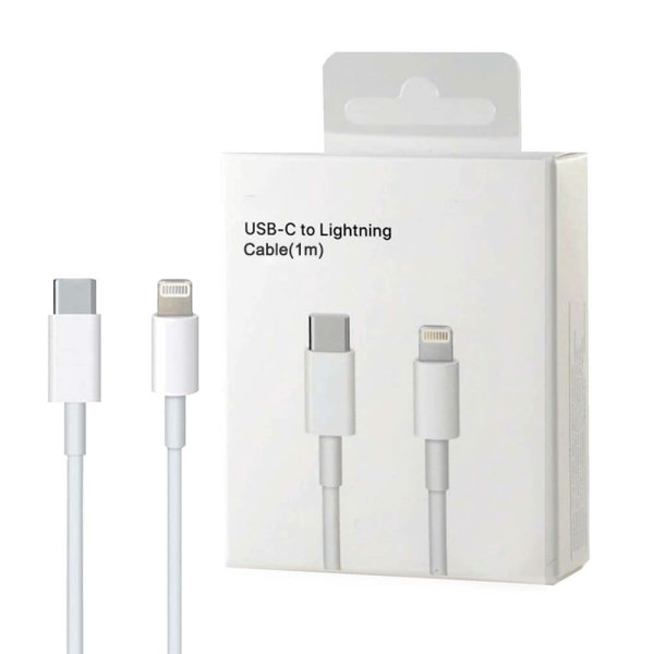1M PD USB Type C to 8 Pin Lightning Cable PD & QC Fast Charging Cable Data Charger Cord For Apple Devices (White)