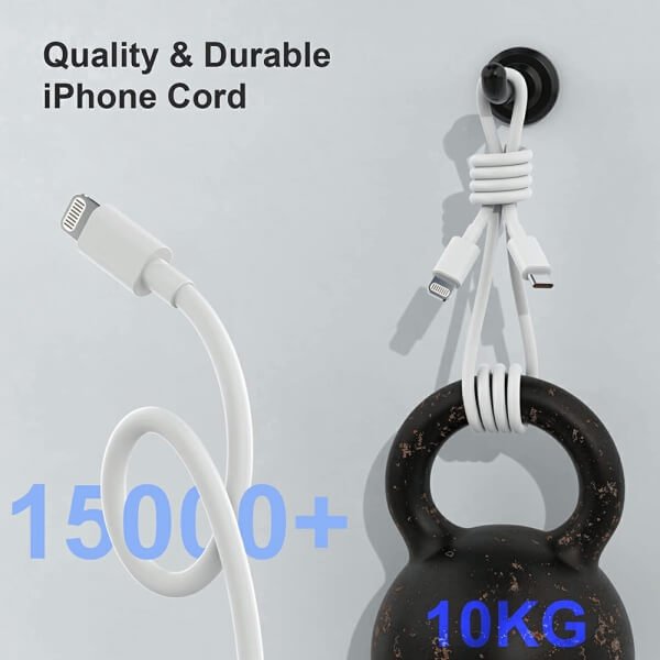 1M PD USB Type C to 8 Pin Lightning Cable PD & QC Fast Charging Cable Data Charger Cord For Apple Devices (White)