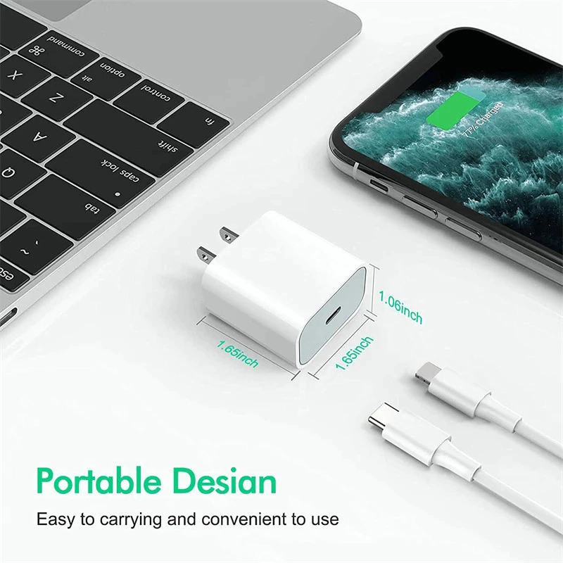 20W PD QC Fast Wall Charger New USB C Power Adapter For Samsung iPhone iPad Tablet (White) - Image 6