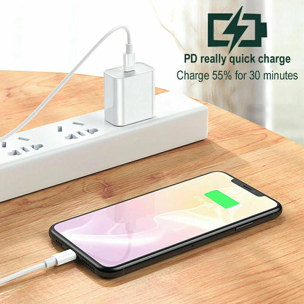 20W PD QC Fast Wall Charger New USB C Power Adapter For Samsung iPhone iPad Tablet (White) - Image 4