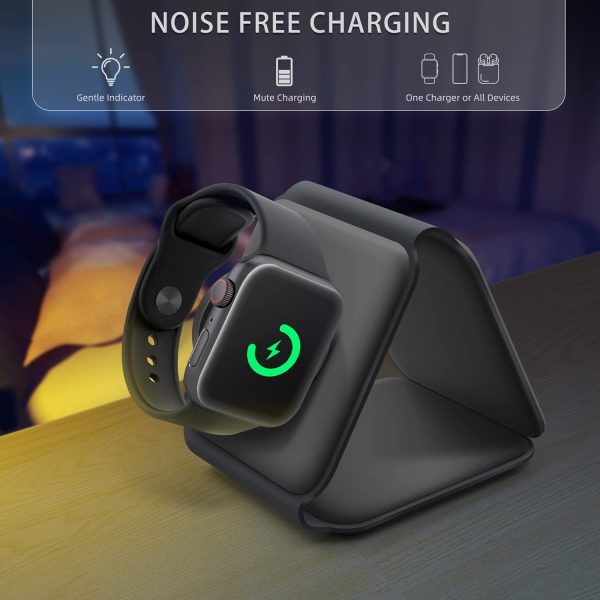 3 in 1 Wireless Charger, Wireless Charging, Wireless Magnetic Fast Charging Foldable Dock station Charger for iPhone 15/14/13/12/11/8/Pro/Max - Image 3
