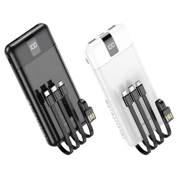 BOROFONE (BJ20) 10000mAh Fast Charging Portable 2.4A Lightning/Type C /Micro USB High Capacity Power Bank - Black - Image 8