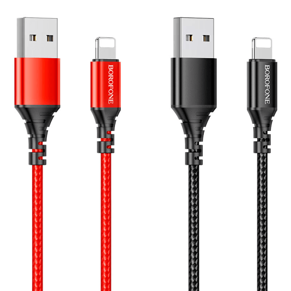 BOROFONE (BX54) 1M Fast Charging High Quality Lightning Data Sync Cable Cord For Apple iPhone iPad iPod -Black - Image 4