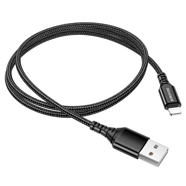 BOROFONE (BX54) 1M Fast Charging High Quality Lightning Data Sync Cable Cord For Apple iPhone iPad iPod -Black - Image 2