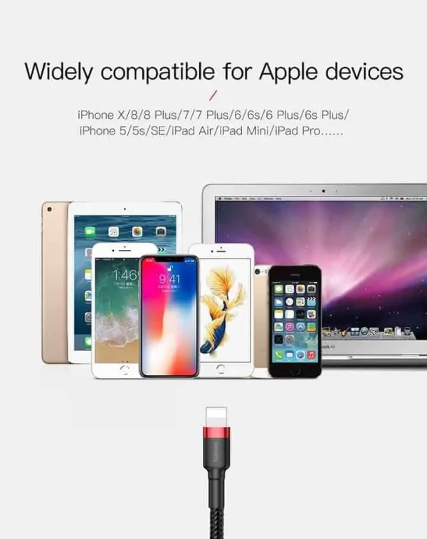 Baseus 2M Fast Charging Lightning Data Sync Cable Cord For Apple iPhone iPad iPod - Image 2