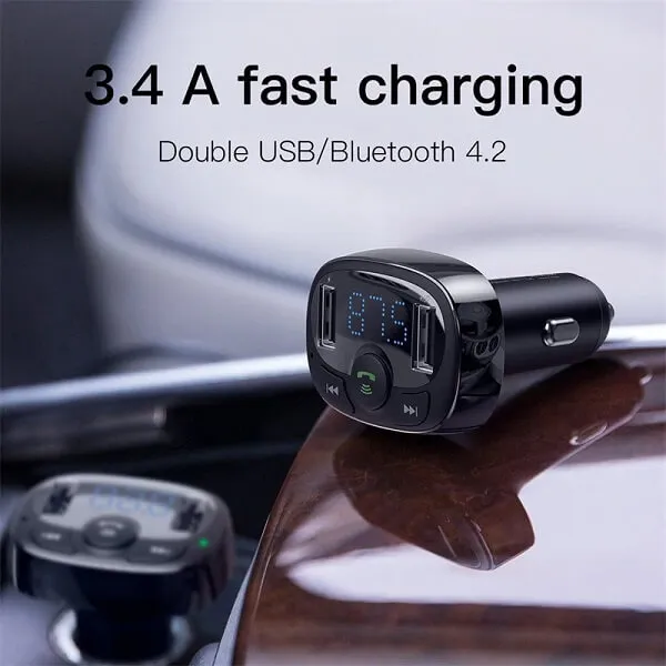 Baseus Handsfree Wireless Bluetooth FM Transmitter MP3 Music Player Dual USB Ports Car Charger Rated 5.00 out of 5 based on 3customer ratings - Image 5
