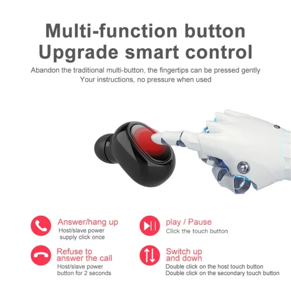 Bluetooth 5.0 Earphones Wireless Earbuds Touch Control InEar For Headphones - Image 5