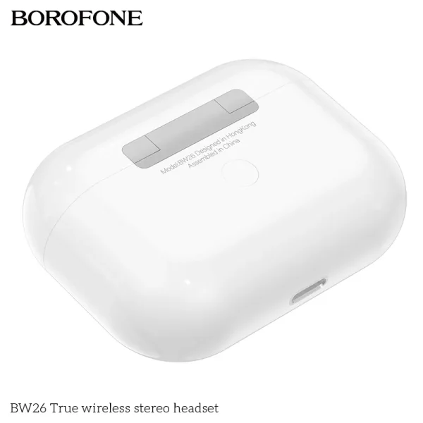 Borofone BW26 TWS Bluetooth Stereo Headset - White - Image 3