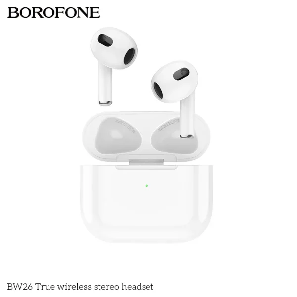 Borofone BW26 TWS Bluetooth Stereo Headset - White