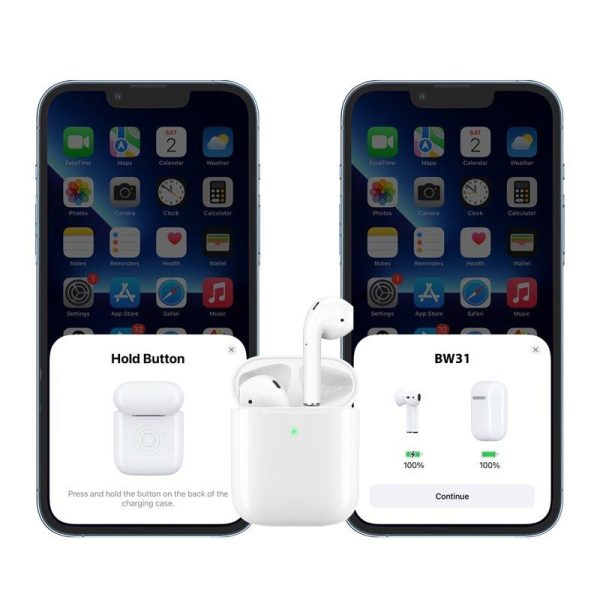 Borofone BW31 TWS True Wireless Stereo Bluetooth Earphone Earbud Touch Control Headphone Sports Earbuds Waterproof Headset Mic (White)