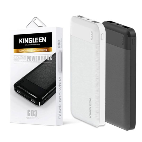 KINGLEEN (G03) Fast Charging Dual USB 10000mAh Portable Power Bank