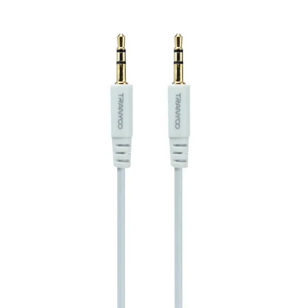 TRANYOO (E1-Aux) 1M 3.5mm high-definition audio pure copper interface Hd Audio Cable (White)