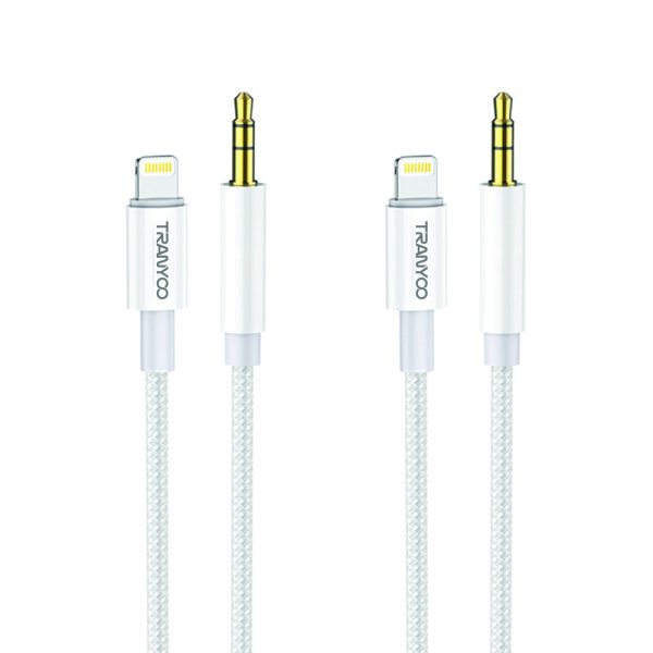TRANYOO (T-E19) 1M Lightning to 3.5mm Audio Aux Auxiliary Jack Adapter cable For Apple iPhone iPad & iPod - Image 2