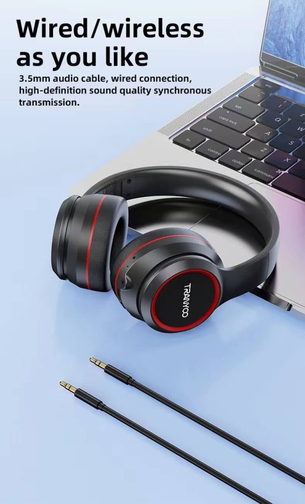 Tranyoo T-H6 Wireless Bluetooth Headset Headphones With Mic Noise Cancellation Ear Stereo Built-in Microphone Volume Control Sweat Resistant Headphone - Image 4