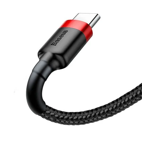 USB Type C Data Cable Fast Charging Charger Cord Baseus For Samsung Galaxy A03S A12 A41 (1M Red head+Black) - Image 4