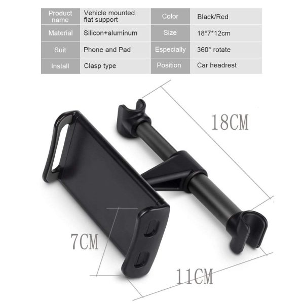 Universal 360 Degree Rotate Car Seat Back Headrest Mount Holder Mobile iPad Tablet GPS iPhone Tab - Image 2