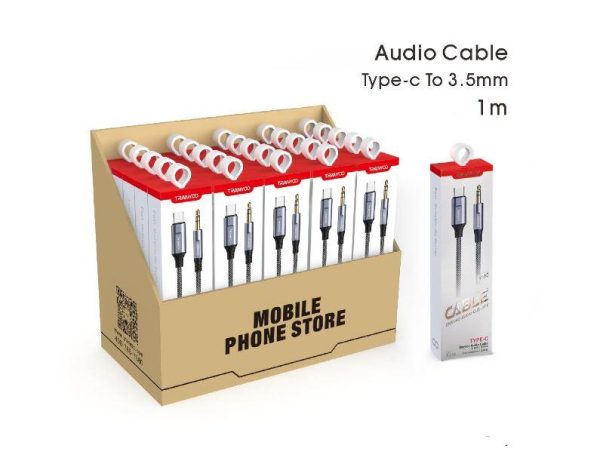 Universal TRANYOO (T-E14) Type C to 3.5mm AUX Cable USB-C to AUX Audio Cord Adapter For Car Stereo