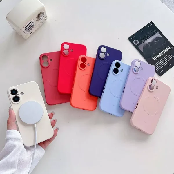 For Apple iPhone 13/16 Plus Pro Max MagSafe Magnetic Silicone Silky Soft Touch Full Protective Case - Image 8