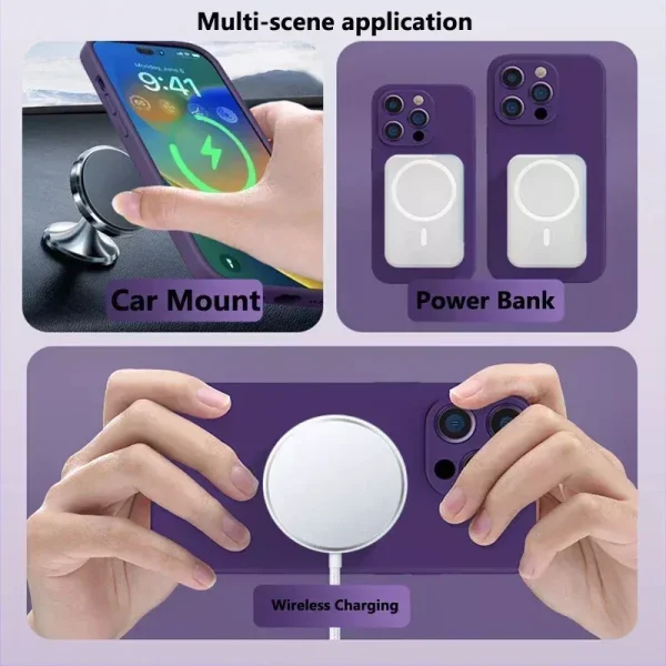 For Apple iPhone 13/16 Plus Pro Max MagSafe Magnetic Silicone Silky Soft Touch Full Protective Case - Image 6
