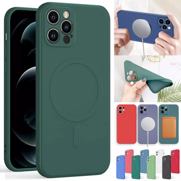 For Apple iPhone 13/16 Plus Pro Max MagSafe Magnetic Silicone Silky Soft Touch Full Protective Case