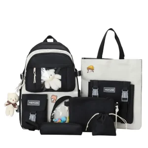 Girl’s school backpack for middle school students ins style canvas waterproof gift handbag pen bag wallet school bag