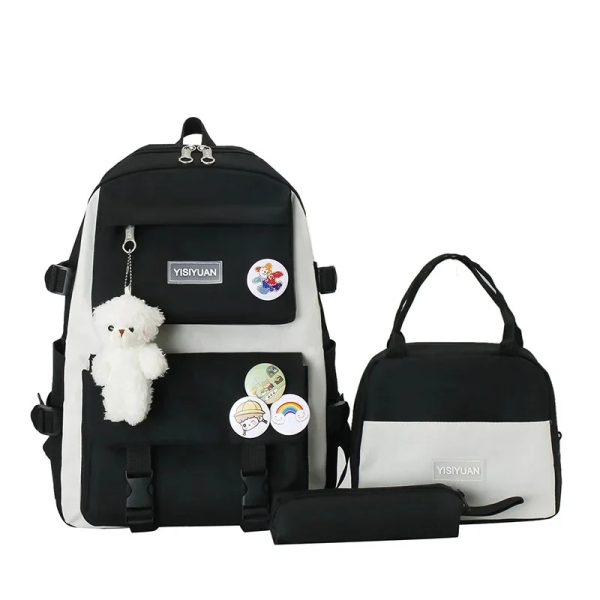 Girl’s school backpack for middle school students ins style canvas waterproof gift handbag pen bag wallet school bag - Image 2