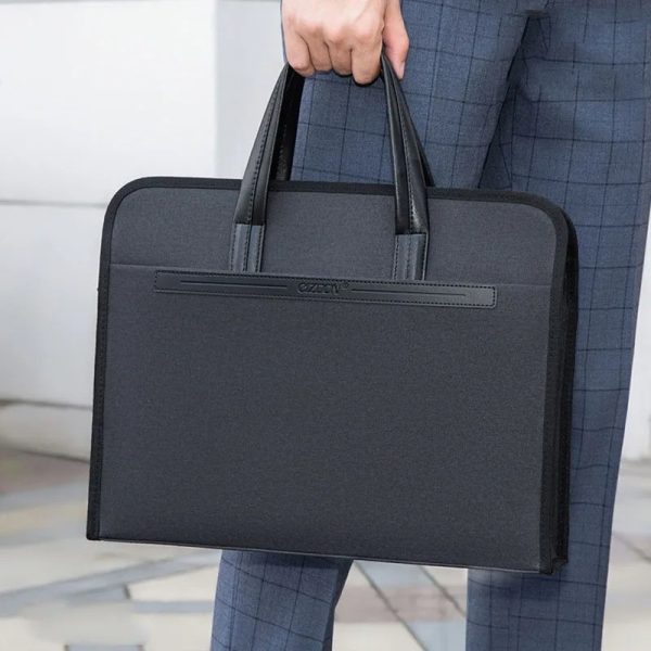 New Men’s Oxford Casual Briefcase Multi-layer A4 Office Zipper Bag Large Capacity Business Handbag - Image 4