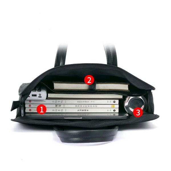 New Men’s Oxford Casual Briefcase Multi-layer A4 Office Zipper Bag Large Capacity Business Handbag - Image 3