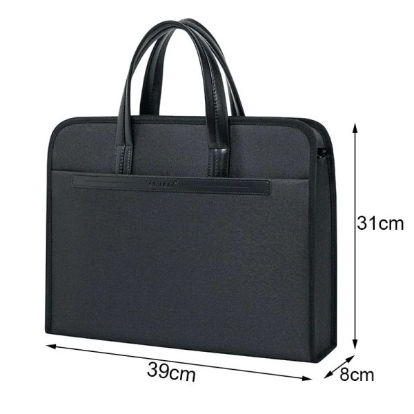 New Men’s Oxford Casual Briefcase Multi-layer A4 Office Zipper Bag Large Capacity Business Handbag - Image 2