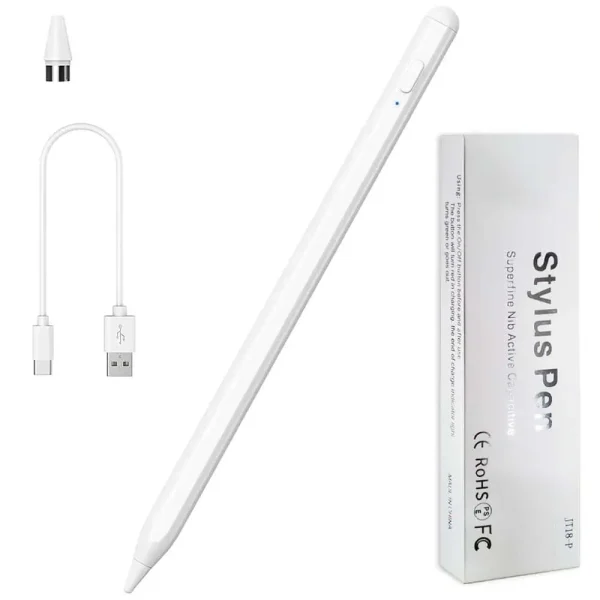 Universal JT18-P Active Stylus Touch Screen Pen Drawing Tablet Phone Digital Pencil For iPadSamsungAndroidTablet (White)