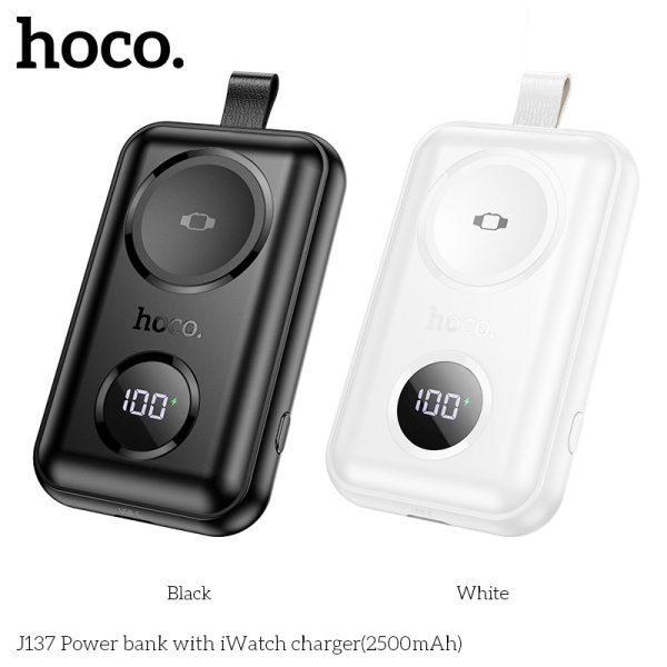For HOCO J137 2500mAh Mini Pocket Power bank for Apple Smart Watch Charger