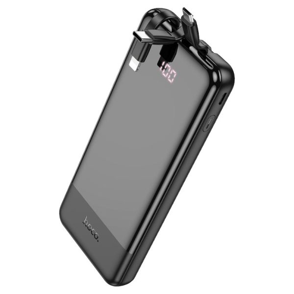 For Hoco J114 All Cable With Type-C, Micro-USB,USB-A port Digital Display 10000mAh Power Bank – Black - Image 7