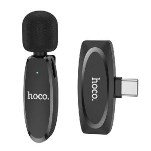 For Hoco L15 iPhone Lightning Crystal Lavalier Wireless Digital Microphone – Black