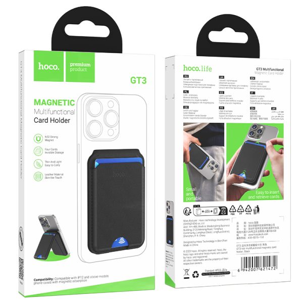 Hoco GT3 Original 100% MagSafe Magnetic Card Bag Card holder for iPhone 16 15 14 13 12 Pro Max - Image 5