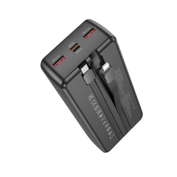 Power Bank Borofone BJ57B 22.5W+PD20W 30000mAh Backup Battery Charger With Cable – Black - Image 6
