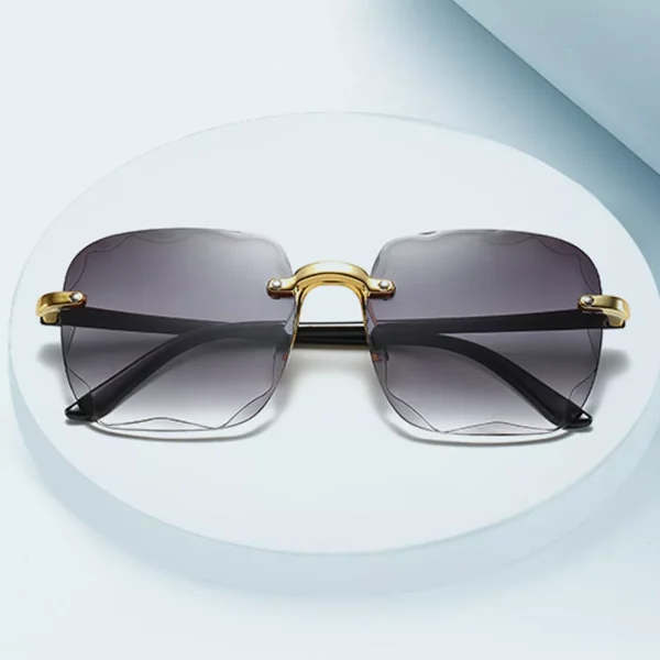 Square Sunglasses Woman Brand Designer Fashion Rimless Gradient Sun Glasses - Image 4
