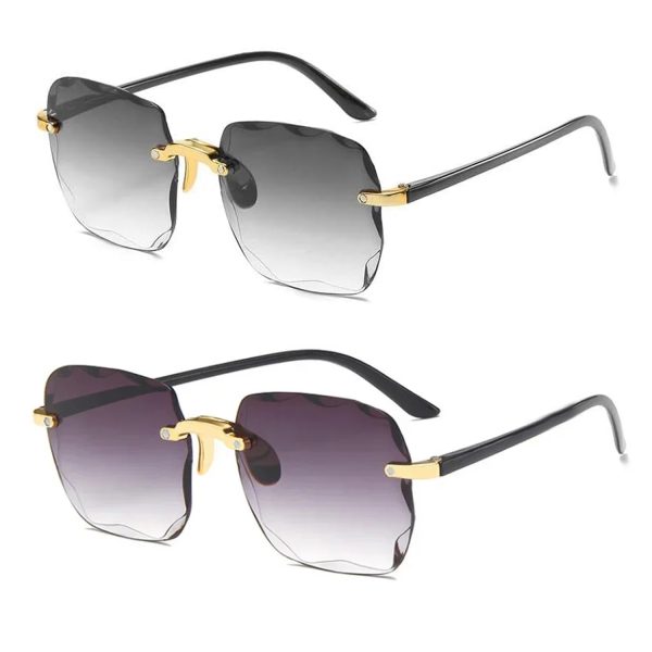 Square Sunglasses Woman Brand Designer Fashion Rimless Gradient Sun Glasses